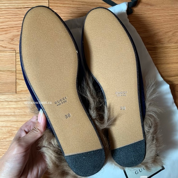Gucci Princetown Velvet Mules - Picture 5 of 9